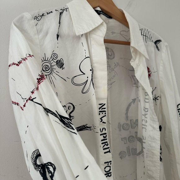 Y2k Betty Barclay Tatoo grunge top - Picture 2 of 7